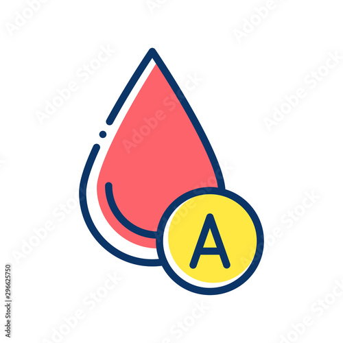 A blood group color line icon. Donorship concept. Pictogram for web, mobile app, promo. UI UX design element.