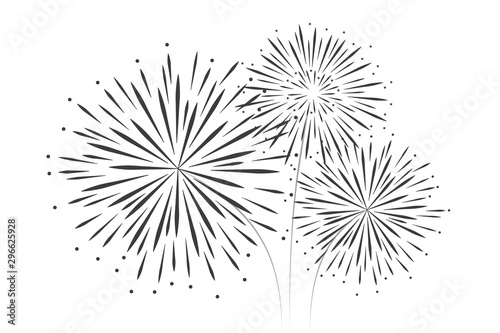 new year fireworks decoration isolated on white background vector illustration EPS10