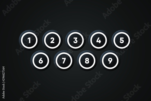 Black Bingo Balls Vector Illustration