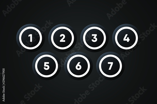 Black Bingo Balls Vector Illustration