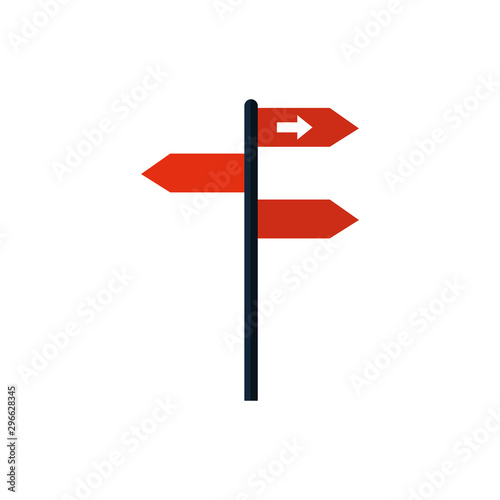 Isolated road sign flat vector design