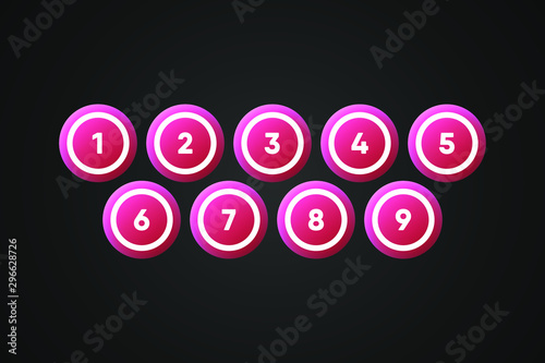 Pink Bingo Balls Vector Illustration