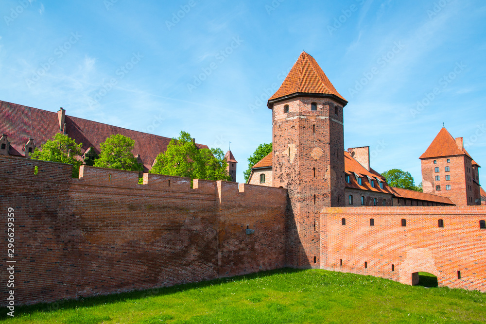 Malbork, Marienburg, the biggest medieval gothic castle of the Order of Teutonic Knights (Ordensritter) in Poland