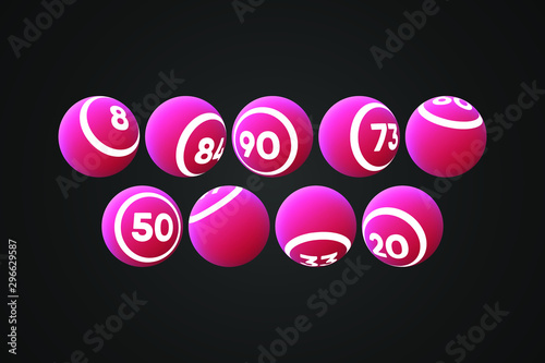 Pink Bingo Balls Vector Illustration