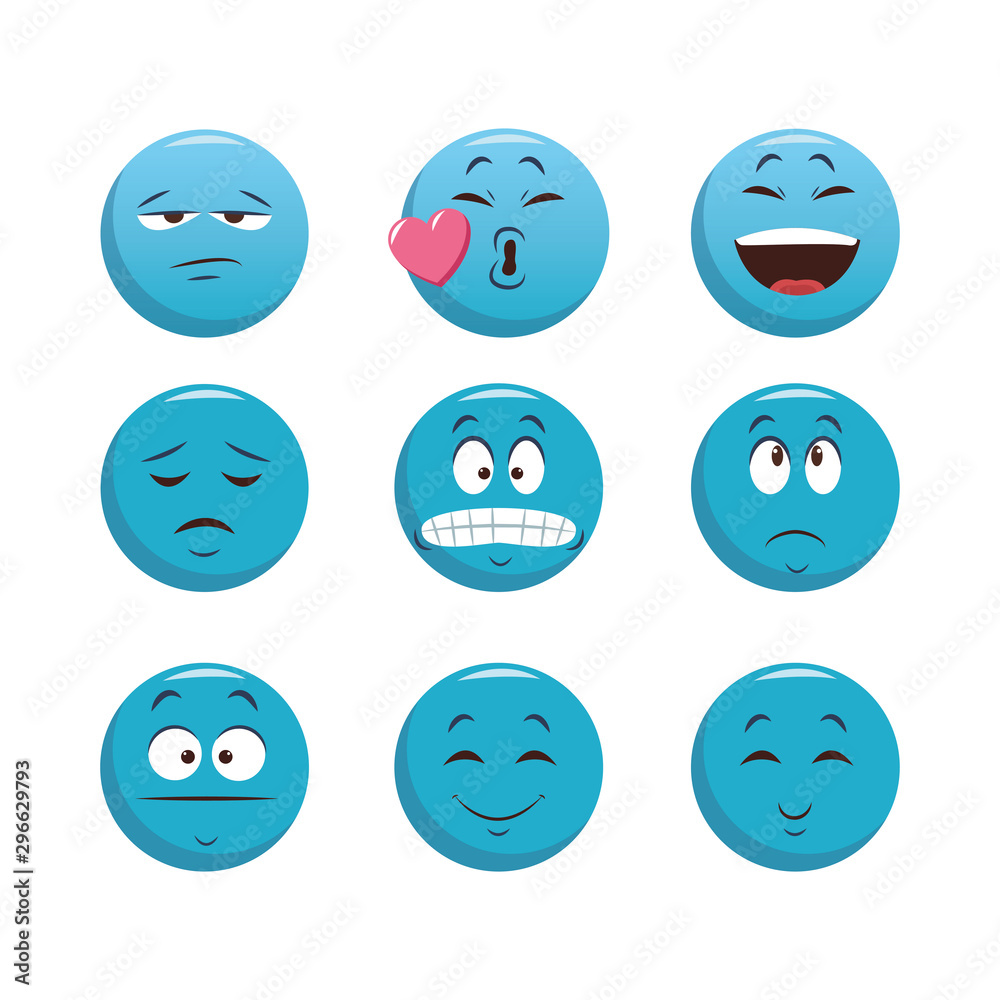 set of emoticons with different expressions set of emoticons with different expressions