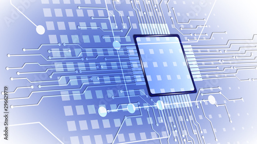 Abstract computer microprocessor circuit board vector background. EPS 10.