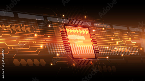 Abstract computer microprocessor circuit board vector background. EPS 10.