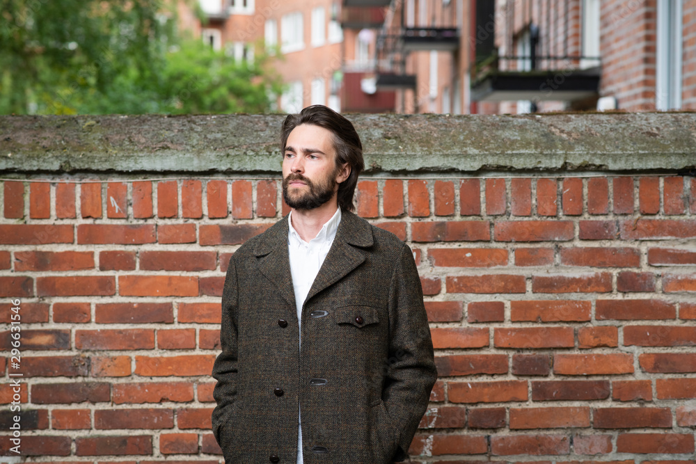Handsome brunette man with beard Handsome brunette man with beard