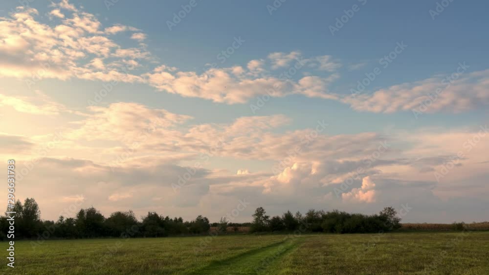 European landscape. Clouds moving in the sky Time lapse. European landscape. Clouds moving in the sky Time lapse.