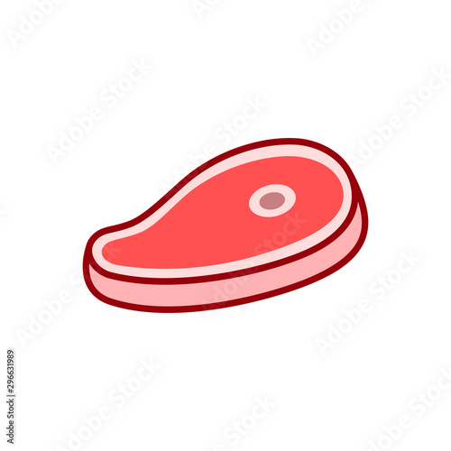 Cartoon Steak. Vector illustration.