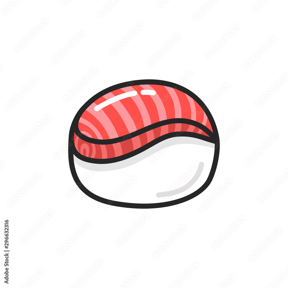 Fototapeta premium face, comic, art, funny, hero, cute, template, poster, caricature, manga, katana, character, kitchen, sign, bar, dinner, isolated, tuna, style, traditional, symbol, japan, japanese, sushi, salmon, ico