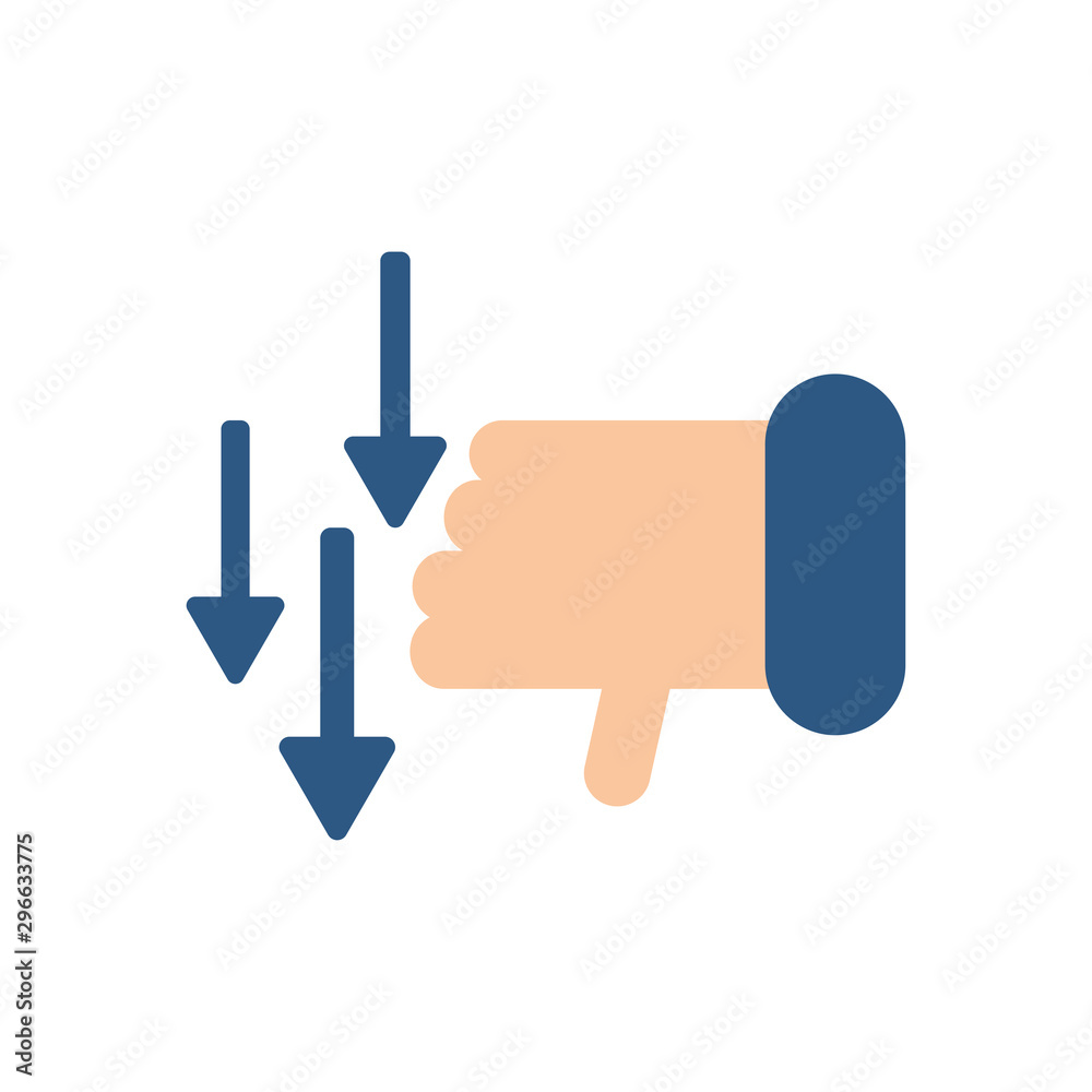 Dislike hand icon flat vector design Dislike hand icon flat vector design