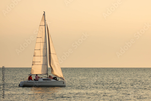 Sailing yacht sailing the sea