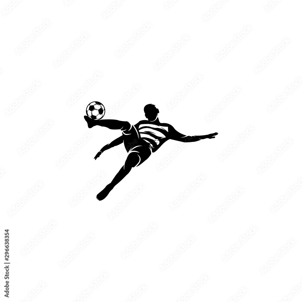 shooting ball football player silhouette illustrations shooting ball football player silhouette illustrations