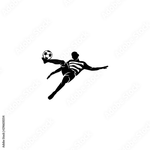 shooting ball football player silhouette illustrations © Ghe