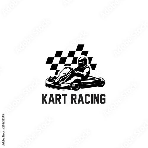 go-kart racing silhouette logo