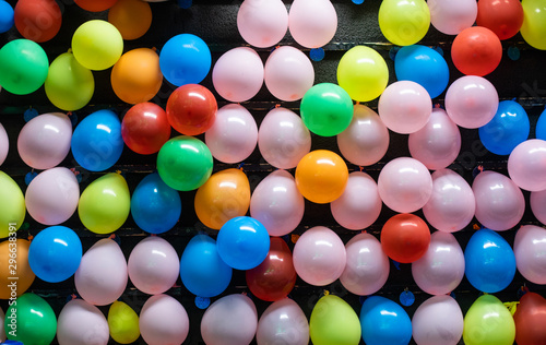 Wall of Colorful Balloons