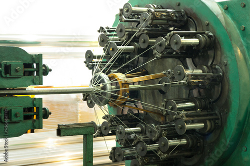 Flexible Metal Hose Braiding Machine Taken Closeup.