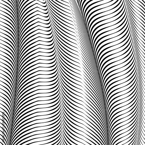 Wallpaper Mural Abstract wavy background, optical art, opart striped Torontodigital.ca