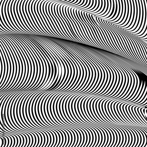 Wallpaper Mural Abstract wavy background, optical art, opart striped Torontodigital.ca