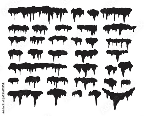 vector collection of black icicles