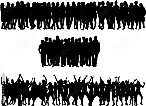 Group of people. Crowd of people silhouettes.