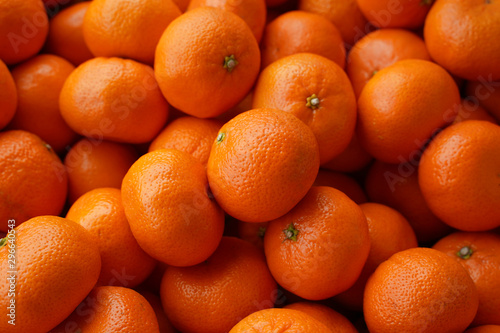 Cuadro en lienzo Fruit Background Of Numerous Tangerines.