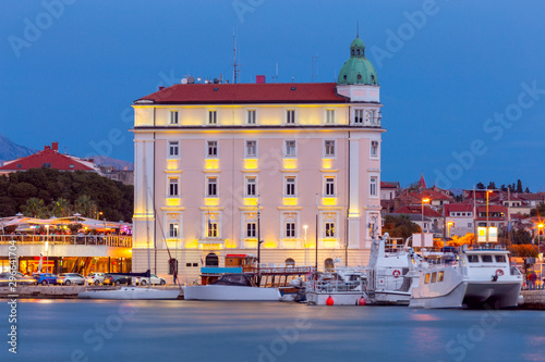 Split. City embankment at sunset.