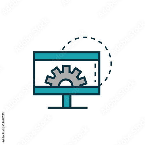 computer setting gear work tools engineering icon