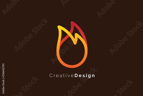 Fire flame simple logo template