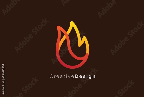 Fire flame simple logo template