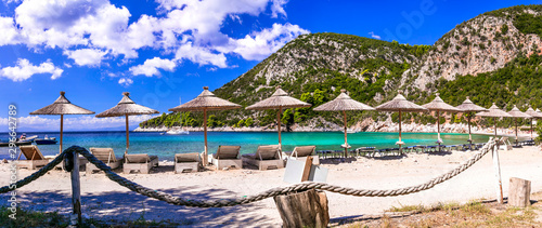 Fototapeta Naklejka Na Ścianę i Meble -  Best beaches of Skopelos island - natural Limnonari with amazing bay. Sporades islands of Greece