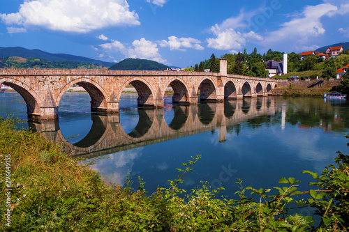 The Drina Bridge (Mehmed Pasa Sokolovic Bridge) in Visegrad (Bosnia and Herzegovina) photo