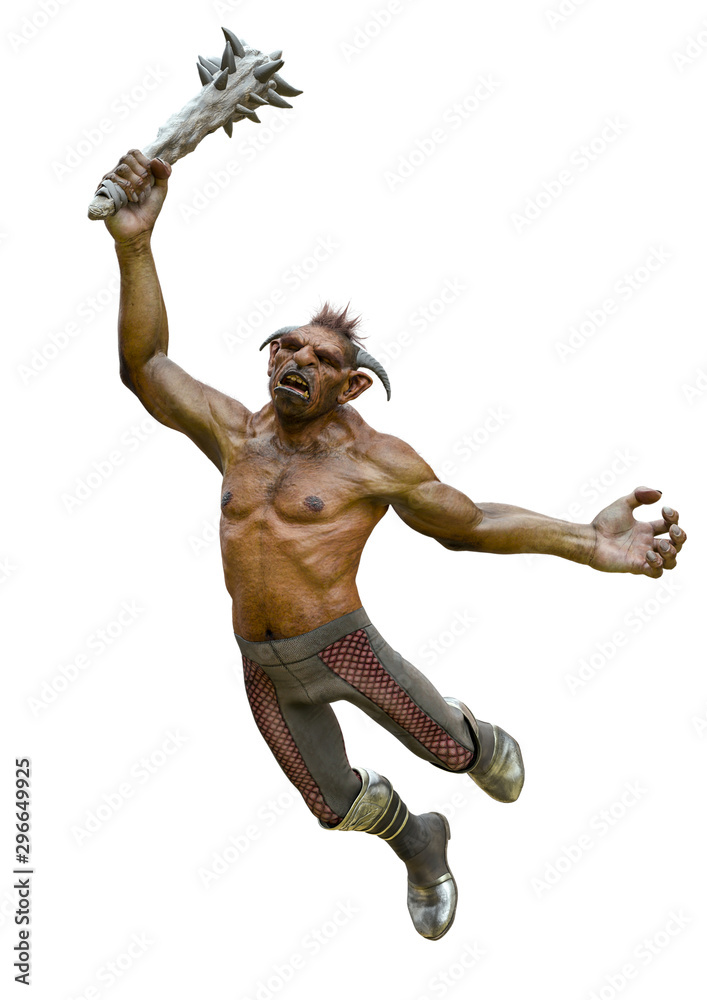 troll jumping on white background troll jumping on white background