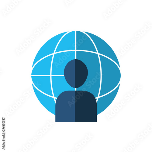 Isolated global sphere icon flat vector design