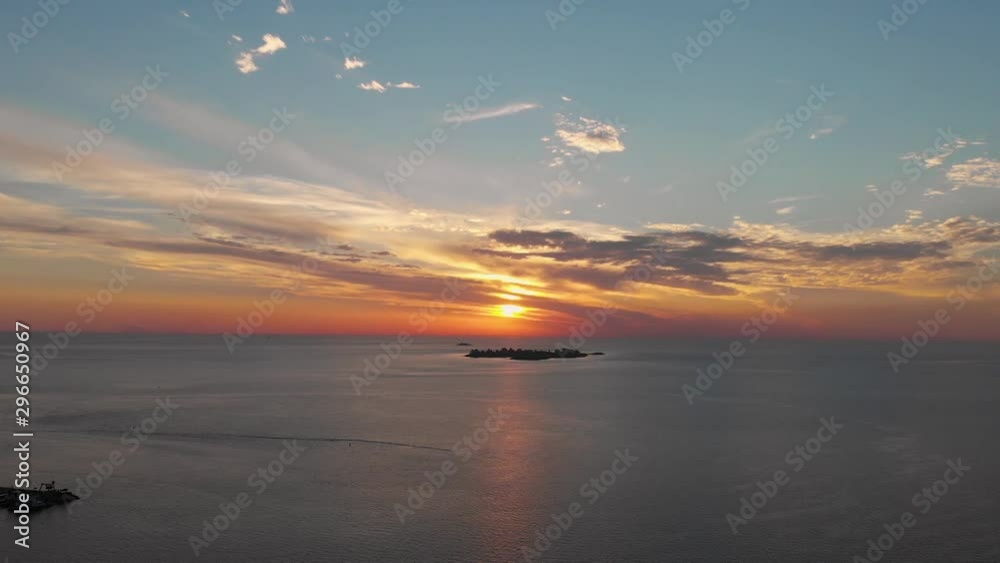 Beautiful Sunset, La Plata River (Colonia del Sacramento, Uruguay) aerial view Beautiful Sunset, La Plata River (Colonia del Sacramento, Uruguay) aerial view