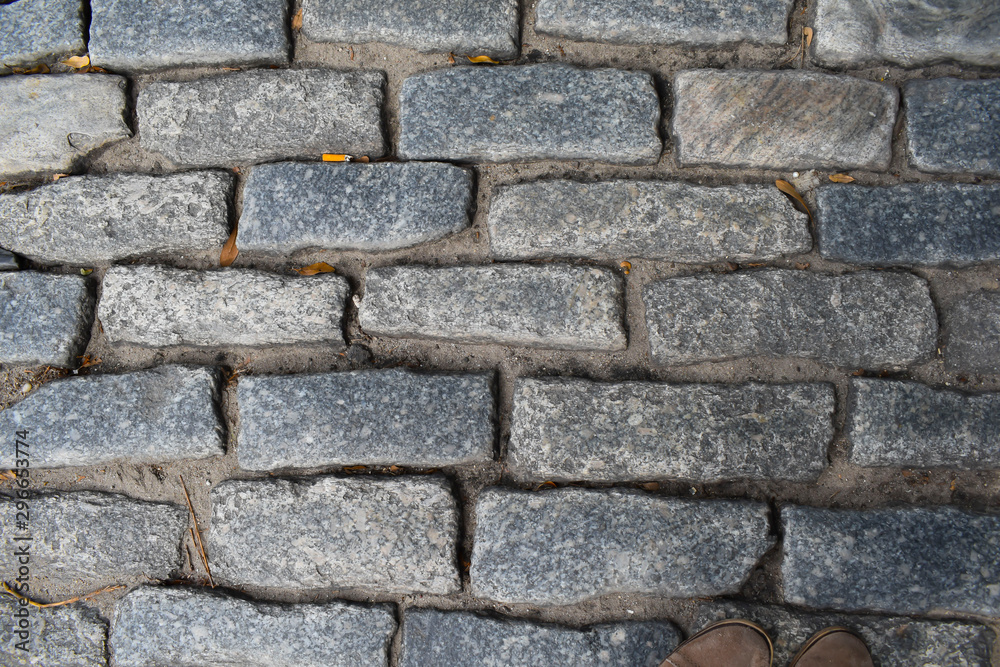 Obraz premium Brickwork, cobblestone background patter