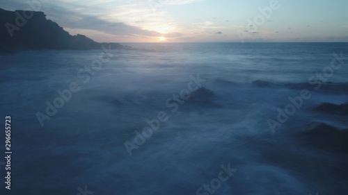 sunset from the north coast with the sea and the silk effect © alexisftv