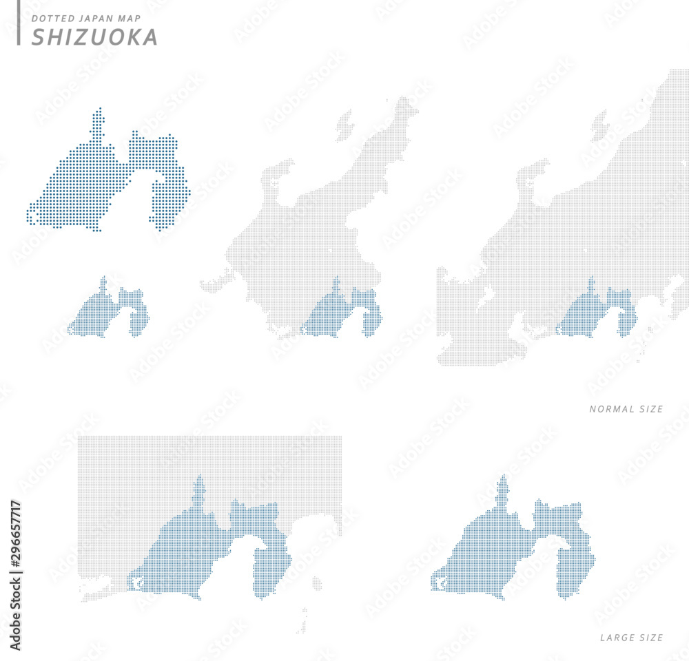 dotted Japan map, Shizuoka
