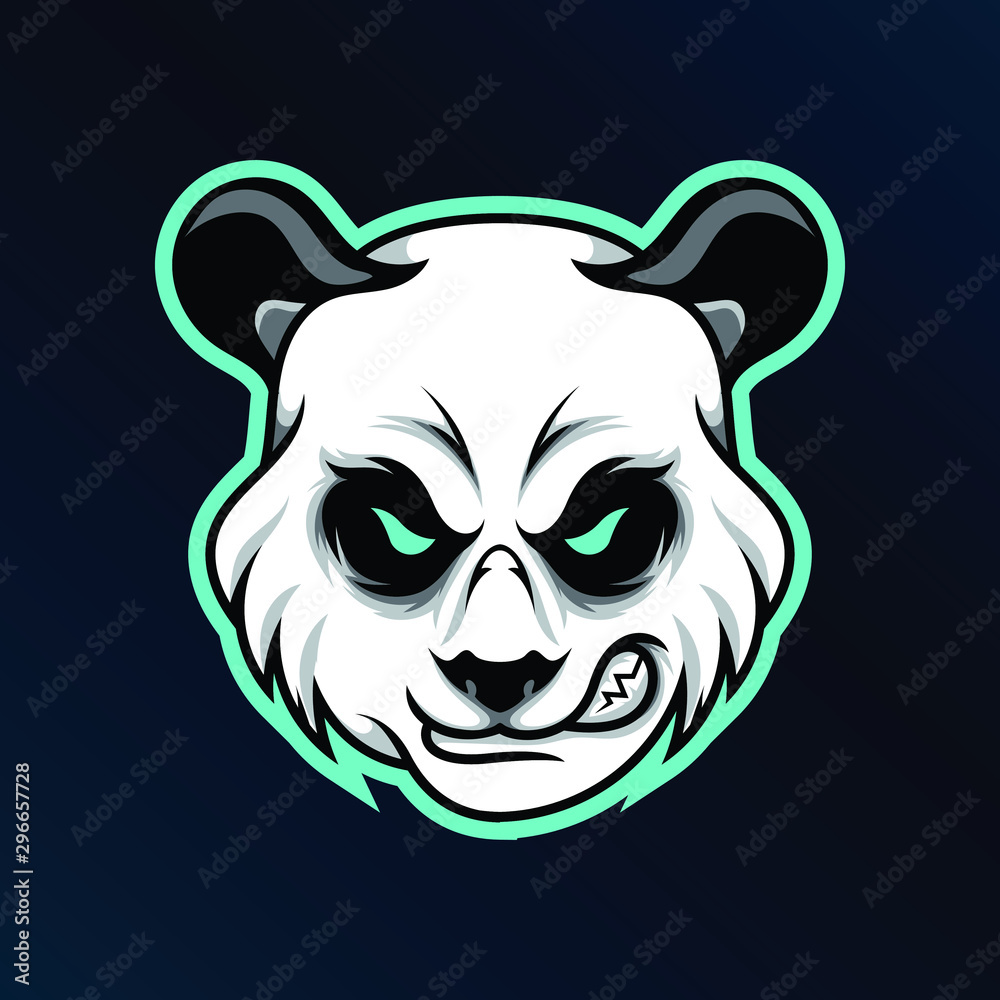 Panda head mascot vector illustrator for sport or esport gaming logo Panda head mascot vector illustrator for sport or esport gaming logo
