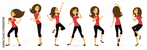 Vector illustration of a woman dancing