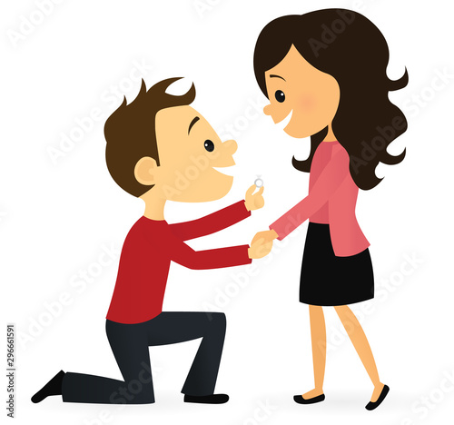 Men proposing to a woman