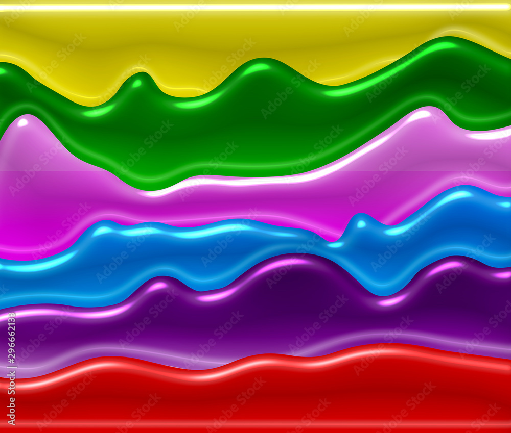 Fototapeta premium A bright and colorful graphic illustration of 3D smooth waves