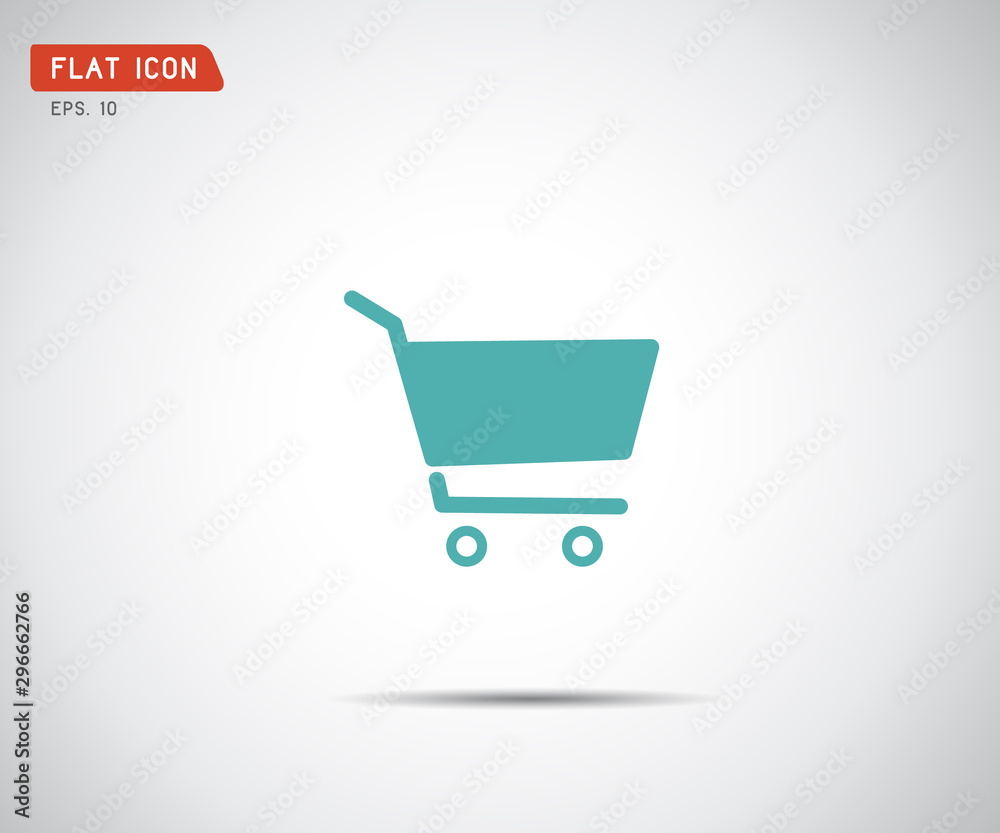 flat shopping cart icon, logo design vector illustration flat shopping cart icon, logo design vector illustration