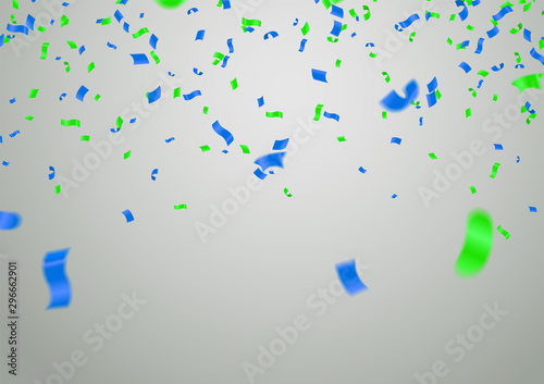 Colorful confetti Celebration carnival ribbons and Happy Birthday balloons Colorful celebration background