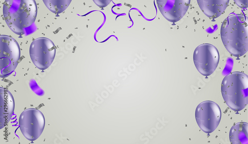 Vector Illustration of Purple Balloons