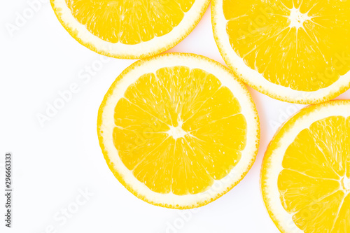 slices of orange isolated on white background