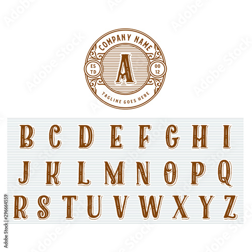 alphabet europe ornament vector logo design template