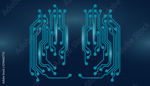 Abstract futuristic digital technology background. Circuit board design background. Vector illustration eps 10.  W