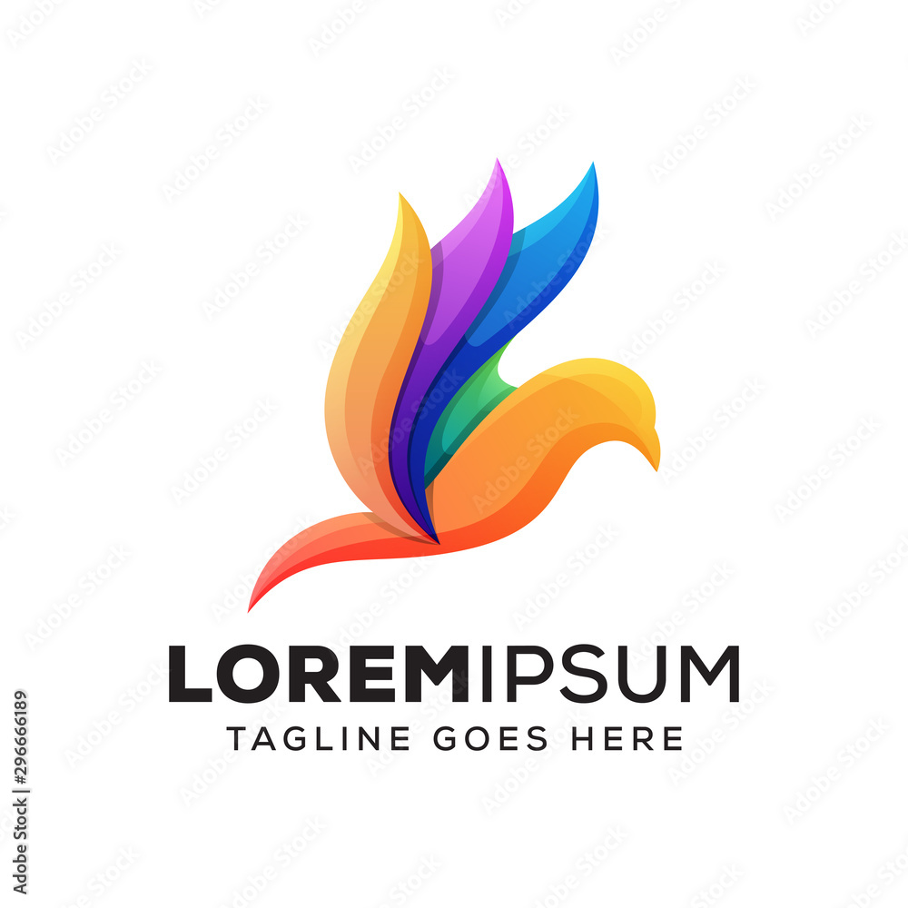 colorful beauty bird logo colorful beauty bird logo